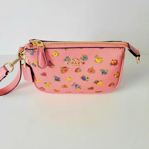 Coach C9931 Mini Vintage Rose Nolita 15 Wristlet Clutch Pink Lemonade - Picture 2 of 6